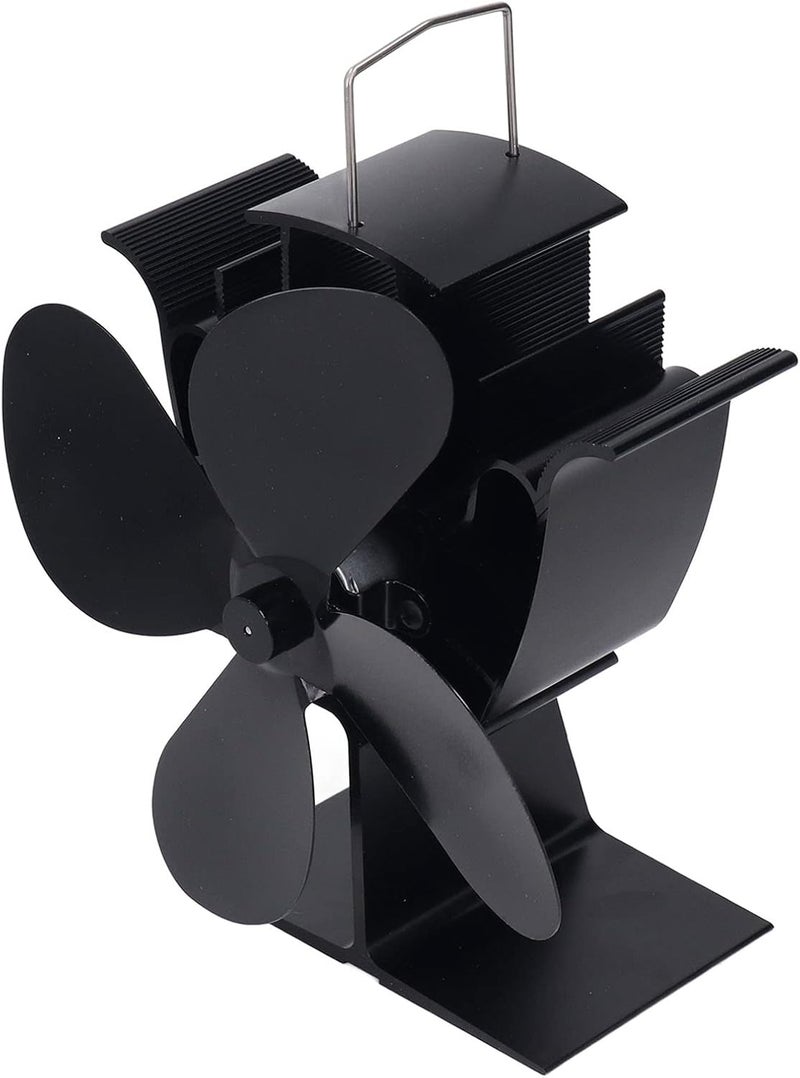 woobles Fireplace Stove Fan, 4 Blades Quiet High Temperature Resistant Heat Powered Stove Fan, Fireplace Fan for Wood/Log Burner - Image 4